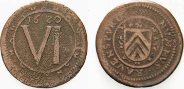 6 Kupferpfennig 1620 Bielefeld Ravensberg Georg Wilhelm v..., Verzenden
