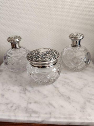 Toiletset (3) - .915 zilver, Antiek en Kunst, Antiek | Goud en Zilver