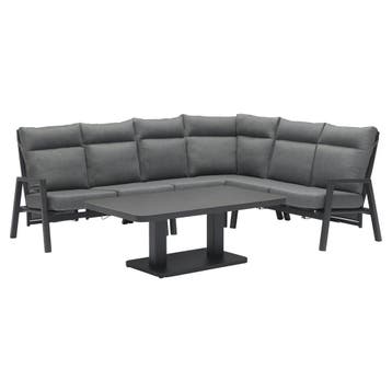 Caribbean verstelbare hoek loungeset 6 delig aluminium, Ophalen of Verzenden, Nieuw, Aluminium