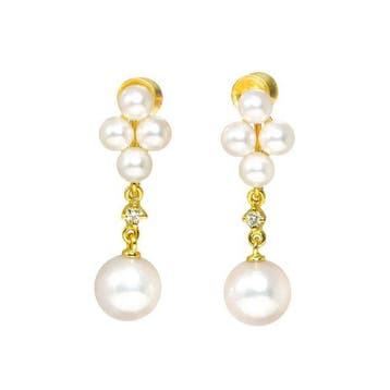 Mikimoto - Oorbellen - 18 karaat Geel goud, Nieuw