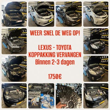 Lekke Koppakking Reparatie Prius (Wagon) Auris CT200h Hybrid, Garantie, Onderhoudsbeurt