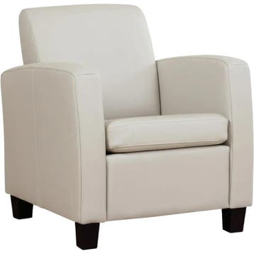 Leren fauteuil Joy - Toledo Bianco (gebroken wit) - Poten, Huis en Inrichting, Fauteuils, Nieuw, Ophalen of Verzenden, Eigentijds, Klassiek, Modern