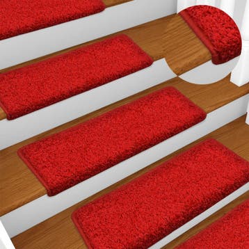 vidaXL Trapmatten 15 st 65x21x4 cm Rood Rechthoekige Rand, Verzenden, Nieuw