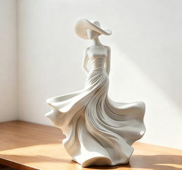sculptuur, Woman with Hat - 26 cm - Hars, Antiek en Kunst