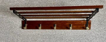 Kapstok - Hout, Metaal, Tin - Wandgarderobe - hoedenplank