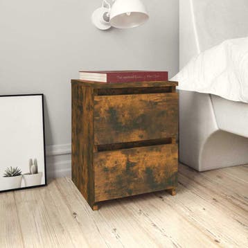 vidaXL Nachtkastjes 2 stuks Gerookt Eiken 30x30x40 cm, Minder dan 45 cm, Verzenden, Nieuw, Minder dan 55 cm