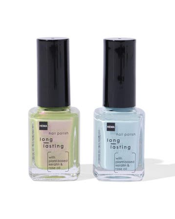 HEMA Long lasting nagellak set blauw groen 2-delig, Verzenden, Nieuw