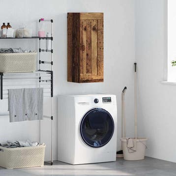 vidaXL Wandkast Oud Hout 34,5 x 34 x 90 cm Bewerkt hout, Minder dan 50 cm, Verzenden, Nieuw, Minder dan 100 cm