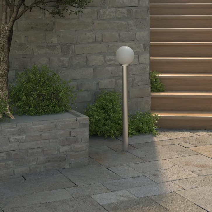 vidaXL Tuinlantaarn met 1 peertje 110 cm, Tuin en Terras, Buitenverlichting, Staande lamp, Nieuw, Rvs, Verzenden