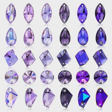 Paarse Strass Steentjes Platte Achterkant - Glas Kristal voo, Verzenden, Nieuw