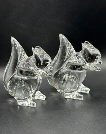 Cristal Saint Louis - Presse-papier (2) - Paire écureuil