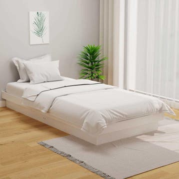 vidaXL Bedframe massief hout wit 90x200 cm, 90 cm, Eenpersoons, Verzenden, Wit
