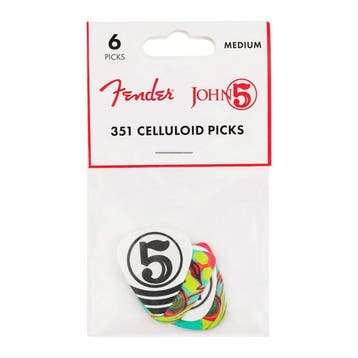 Fender John 5 Plectrums 351 Vorm Celluloid 6-Pack, Ophalen of Verzenden, Nieuw