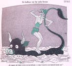 Spotprent over zwemmen in de paperassen van Europa (Lithos), Verzenden