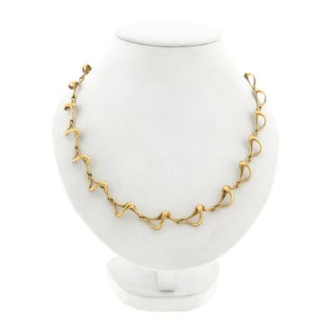 Gouden fantasie schakelketting, Sieraden, Tassen en Uiterlijk, Ophalen of Verzenden, Gebruikt, Goud, Goud