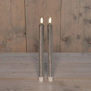Ledkaars 3d flame candle zilver annas collection d 2,5 h 23, Ophalen of Verzenden, Nieuw