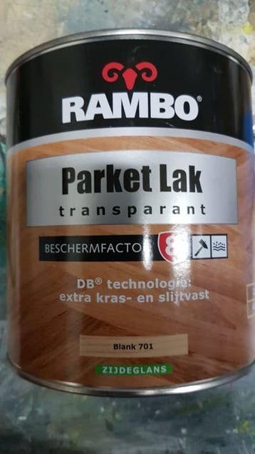 Rambo Parket Lak Zijdeglans - Blank 701 - 2,5 liter- Terp..., Overige kleuren, Nieuw, Ophalen of Verzenden, Lak