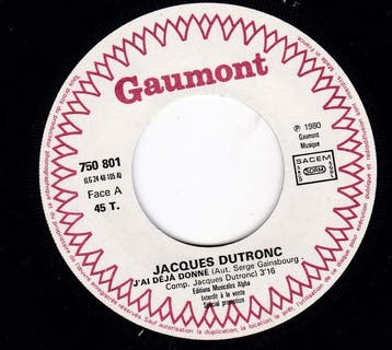 Jacques Dutronc - Jai Déjà Donné / Lhymne A Lamour (Moi L, Ophalen of Verzenden, Gebruikt
