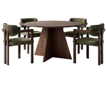 Evila Eettafel - Bruin/Houtkleurig - Nieuw/Ongebruikt -, Huis en Inrichting, Nieuw, Scandinavisch, Ophalen of Verzenden, Overige houtsoorten