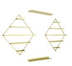 Wandmontage Nagellakrek – 5 Lagen Ruitvorm Goud, Set van 2, Huis en Inrichting, Kasten | Wandmeubels, Verzenden, Nieuw
