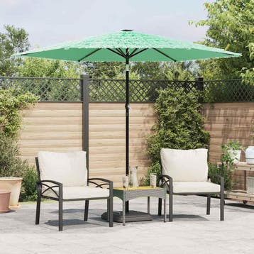 vidaXL Parasol met stalen paal 268x268x226 cm groen, Tuin en Terras, Parasols, Verzenden, Nieuw, 2 tot 3 meter