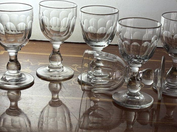 Drinkglas (6) - antiek geblazen MODEL medicis Baccart - Glas, Antiek en Kunst, Antiek | Glas en Kristal