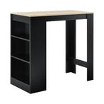 Bartafel met 3 planken 110x50x103 cm zwart en eikenkleurig, Huis en Inrichting, Tafels | Statafels, Verzenden, Nieuw