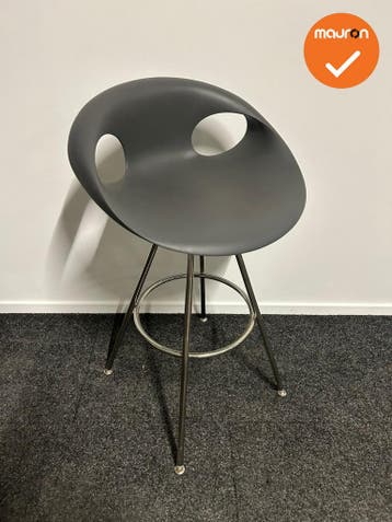 Barkruk - Tonon - Up chair - antraciet - chroom onderstel -, Vergader- of Presentatieruimte, Ophalen of Verzenden, Gebruikt, Stoel