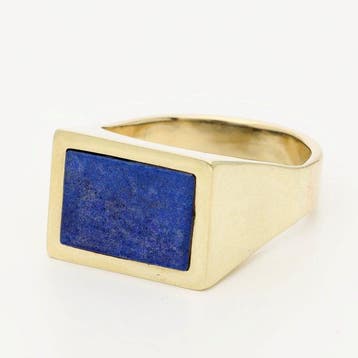 Ring - 14 karaat Geel goud - Lapis lazuli, Nieuw