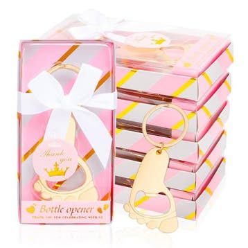 Kraamcadeautje/babyshower bedankje sleutelhanger/flesopener, Verzenden, Nieuw, Versiering, Geboorte of Huwelijk