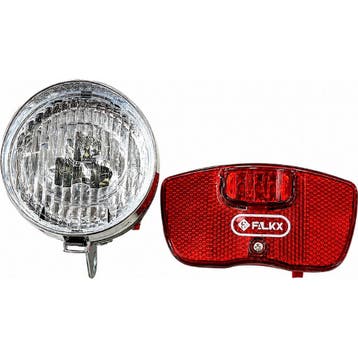 Falkx Retro LED fietsverlichtingsset - koplamp en achterl..., Ophalen of Verzenden, Nieuw