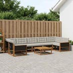vidaXL Buiten bankenset met kussen 8 pcs Naturel en, Verzenden, Nieuw