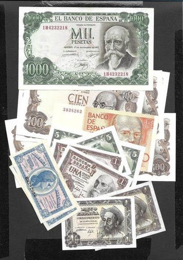 Spanje. - 16 Banknotes - various dates (Zonder minimumprijs), Postzegels en Munten, Bankbiljetten | Europa | Niet-Eurobiljetten