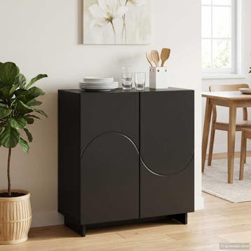 vidaXL Dressoir Zwart 67 x 34,5 x 75 cm Bewerkt hout, Verzenden, Nieuw, 50 tot 100 cm, 25 tot 50 cm