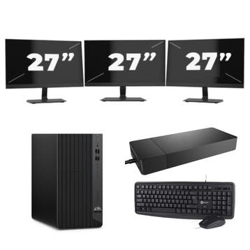 HP ProDesk 600 G6  -   i3-10e  - 8GB  - 256GB  + 3x 27 inch, Computers en Software, Verzenden, Refurbished, HP, SSD