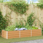 vidaXL Verhoogde plantenbak Licht Bruin 240 x 80 x 45 cm, Verzenden, Nieuw, Metaal, 60 tot 100 cm
