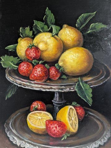 Antonio Costabile (1966) - Composizione di fragole e limoni