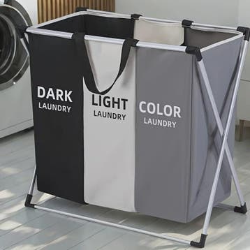 Grote 3-vaks Wasmand Organizer - Sorteer Donker, Licht en Kl, Verzenden, Nieuw