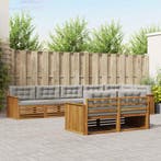 vidaXL Buiten bankenset met kussen 8 pcs Natuurlijk en, Verzenden, Nieuw