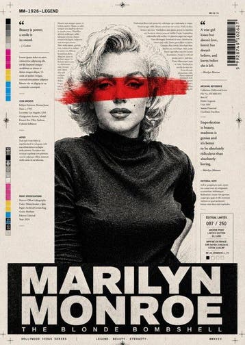 ERIC BRUMETTE - MARILYN MONROE PAPER 2 - Toile L - LIMITED