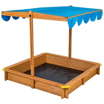Zandbak Emilia met verstelbaar dak 120x120x120cm - blauw, Verzenden, Nieuw