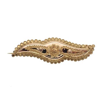 Antiek gouden broche; Filigrain, Ophalen of Verzenden, Gebruikt, Goud, Goud