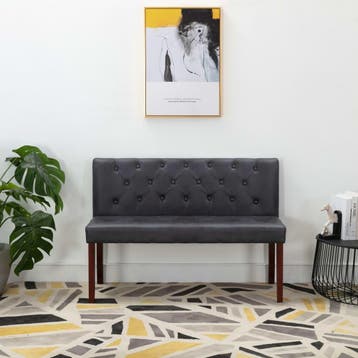 vidaXL Bankje 120 cm kunstsuède grijs, Huis en Inrichting, Banken | Voetenbanken en Poefen, Verzenden, Nieuw