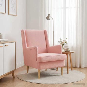 vidaXL Fauteuil Roze Bouclé, Verzenden, Nieuw