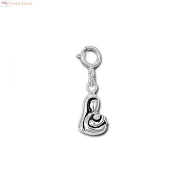 Zilveren moeder kind charm bedeltje hanger, Sieraden, Tassen en Uiterlijk, Bedels, Verzenden, Nieuw, Zilver