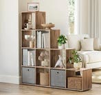 Nieuw Boekenkast met 10 Open Vakken – Vakkenkast Camel Bruin, Huis en Inrichting, Kasten | Stellingkasten, Verzenden, Nieuw