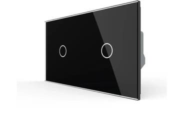 Livolo Touch Lichtknop | 1+1 Puls Schakelaar | Zwart glas |, Doe-het-zelf en Verbouw, Ophalen of Verzenden, Nieuw, Schakelaar