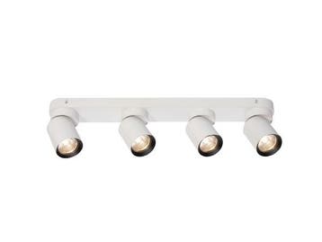 Veiling - 2x GU10 Opbouwspot Armatuur 4 cilinder zand wit en, Nieuw