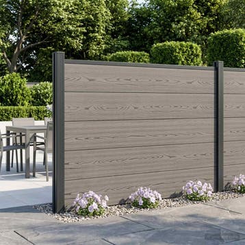 vidaXL Hek set 180 x 105 cm WPC en Aluminium Grijs, Verzenden, Nieuw, Aluminium