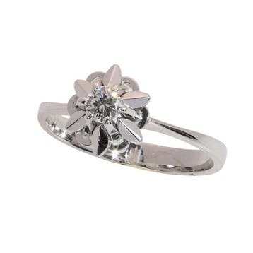 Ring - 18 karaat Witgoud - Diamant - Vintage NOS uit de, Nieuw